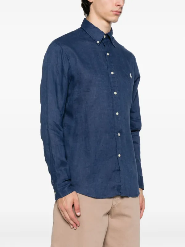 Polo by Ralph Lauren ロングスリーブポロ リネン混　ネイビー POLO RALPH LAUREN（ポロ・ラルフローレン） ポロ ラルフローレン