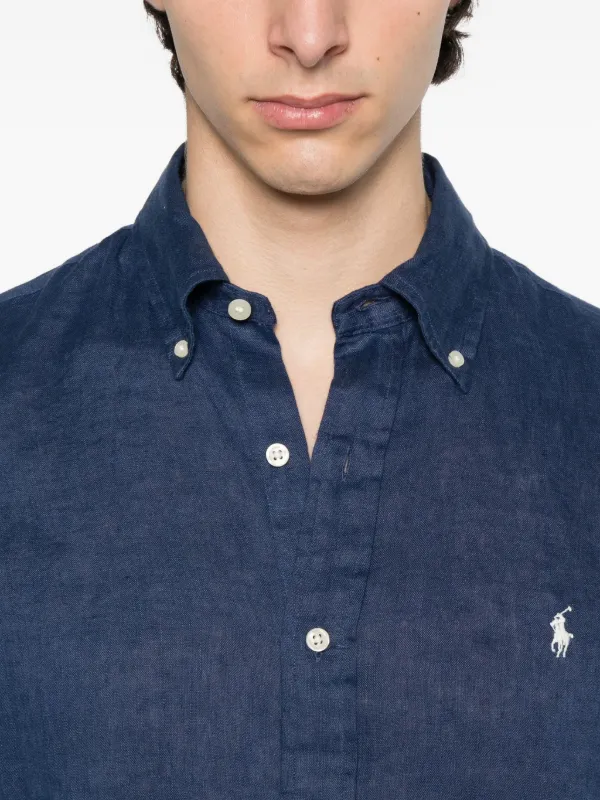 Polo by Ralph Lauren ロングスリーブポロ リネン混　ネイビー POLO RALPH LAUREN（ポロ・ラルフローレン） ポロ ラルフローレン