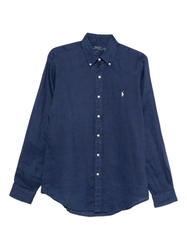 Polo by Ralph Lauren ロングスリーブポロ リネン混　ネイビー POLO RALPH LAUREN（ポロ・ラルフローレン） ポロ ラルフローレン