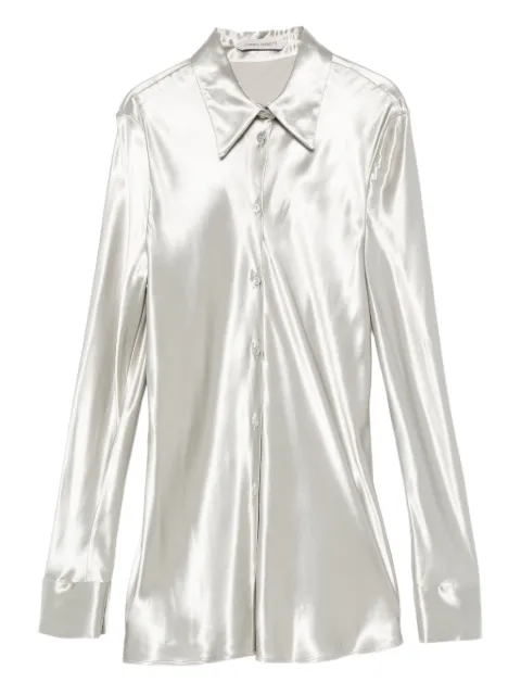 Alberta Ferretti satin long-sleeve shirt