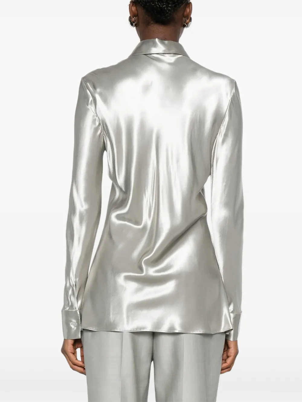 Alberta Ferretti Satijnen blouse Grijs