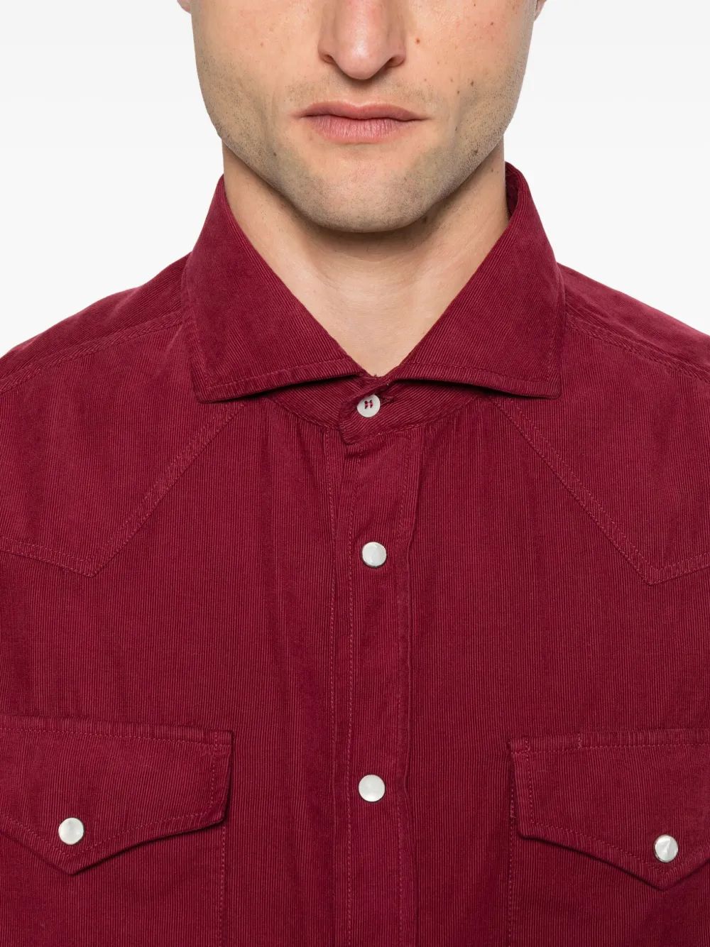 Brunello Cucinelli Katoenen overhemd Rood