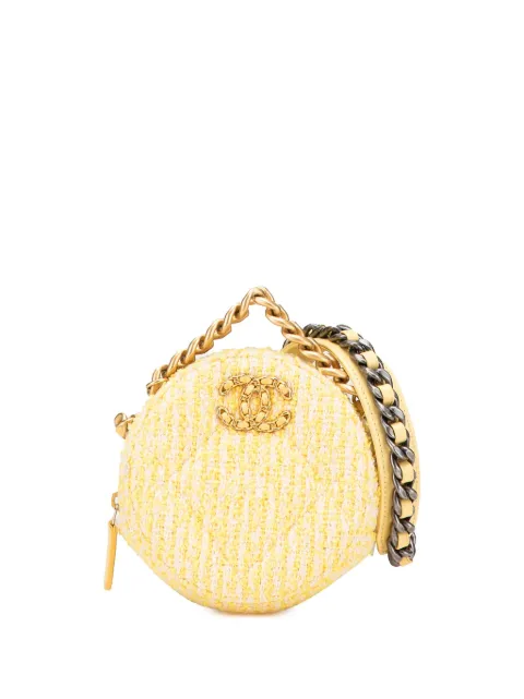 CHANEL Pre-Owned شنطة تويد 19 مستديرة بحمالة كتف وسلسلة 2020