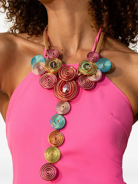 TWINSET spiral-wire gemstone necklace
