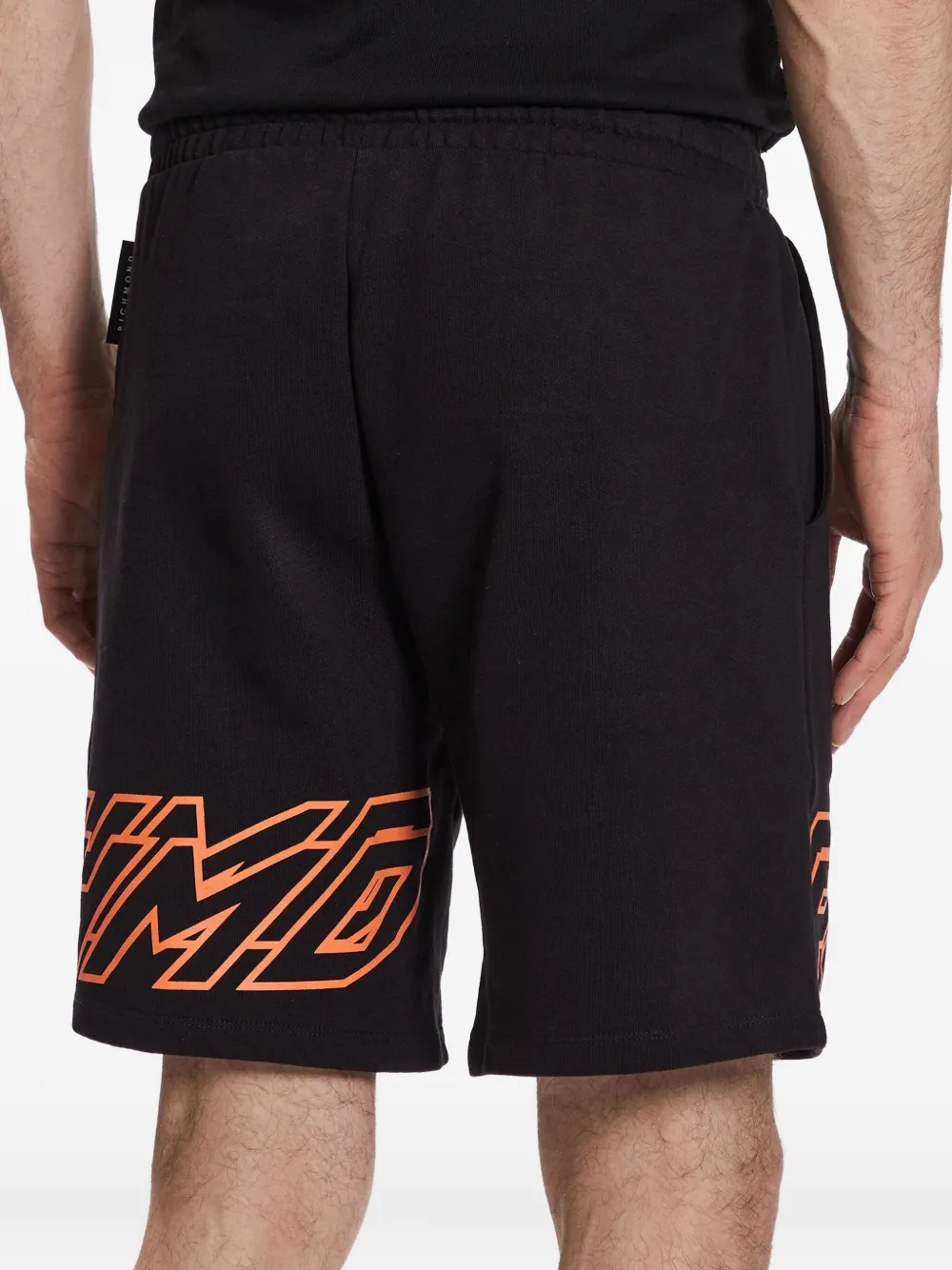John Richmond Shorts met trekkoord en grafische print Zwart