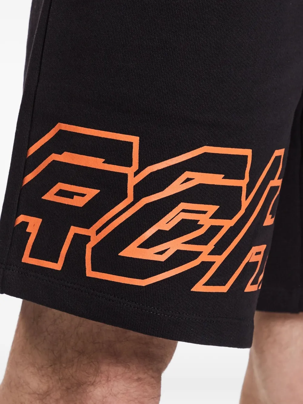 John Richmond Shorts met trekkoord en grafische print Zwart