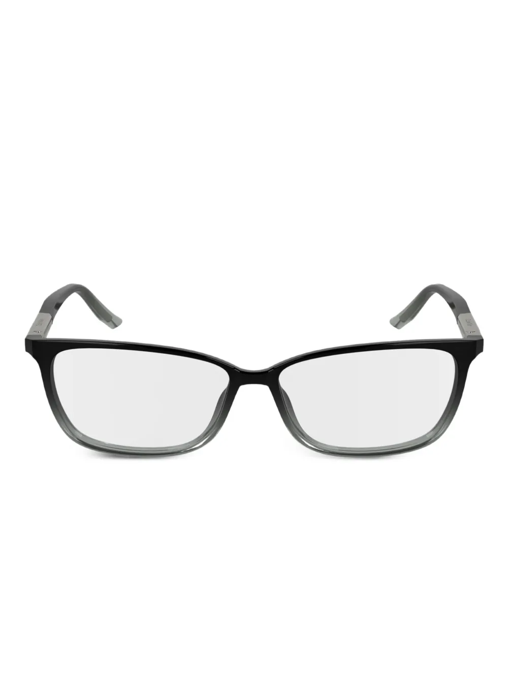 Calvin Klein acetate rectangle glasses | Black | Image 1