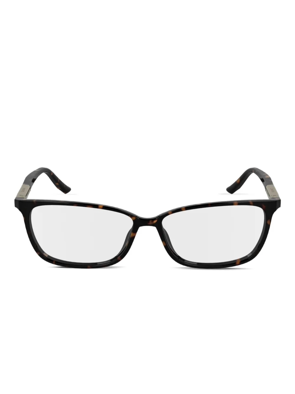Calvin Klein tortoiseshell rectangle glasses | Brown | Image 1