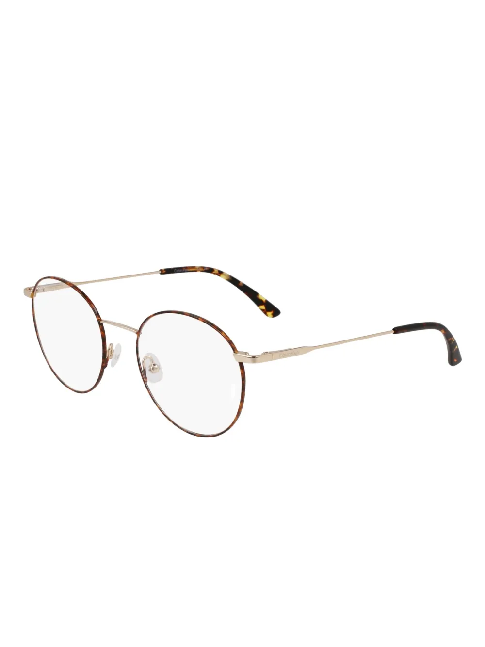 Calvin Klein Bril met rond metalen montuur Bruin
