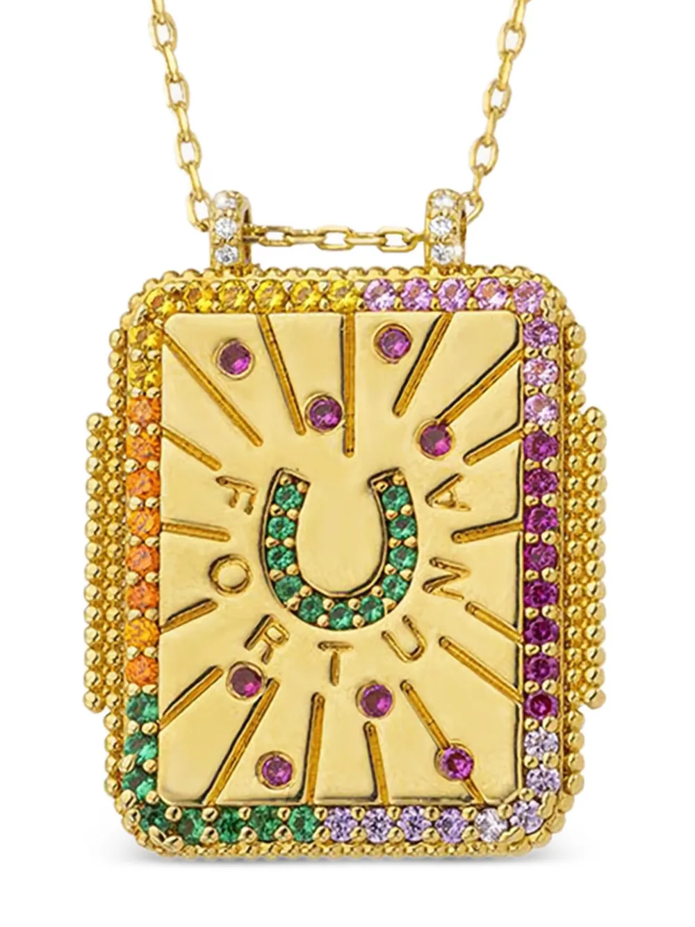 MYA BAY Chance Boheme horseshoe-detail square-pendant necklaces | Image 2