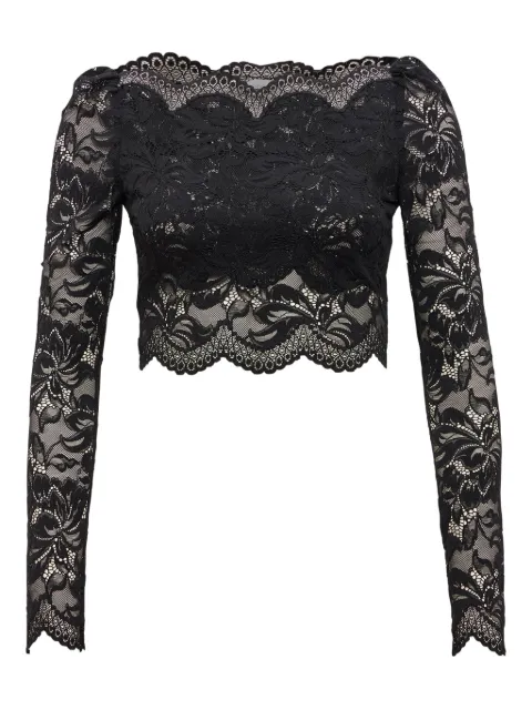Rabanne floral-lace long-sleeve top