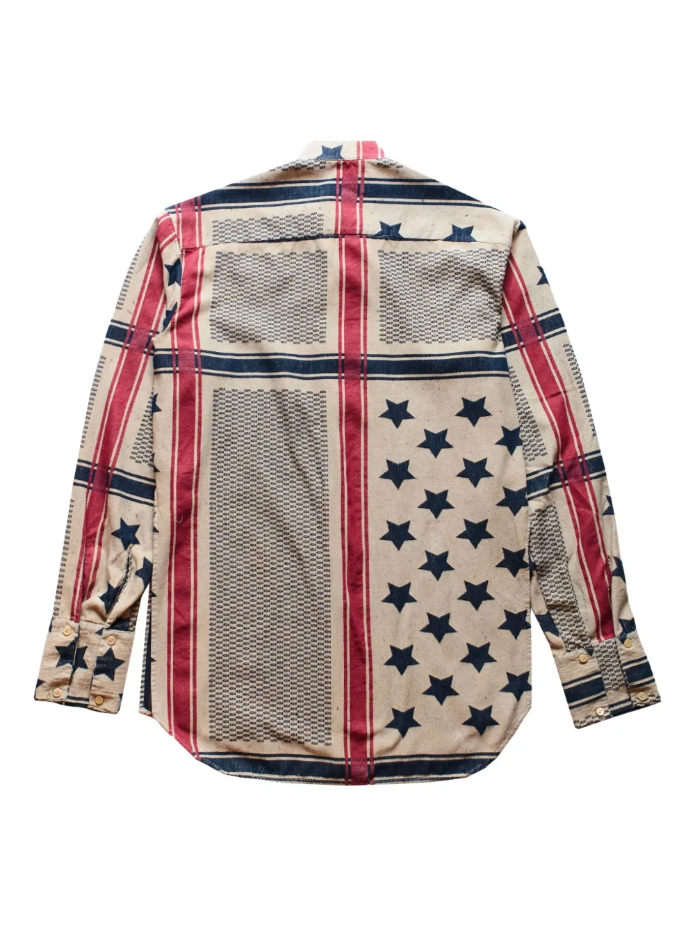 424 Overhemd met print Beige