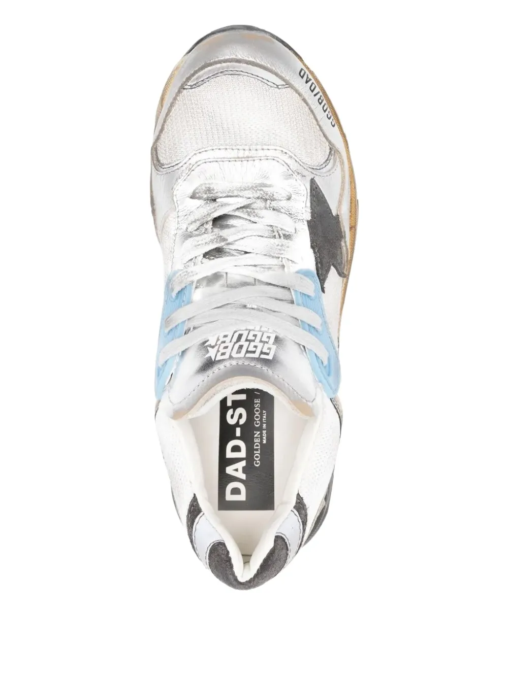 Golden Goose Dad-Star lace-up sneakers Silver