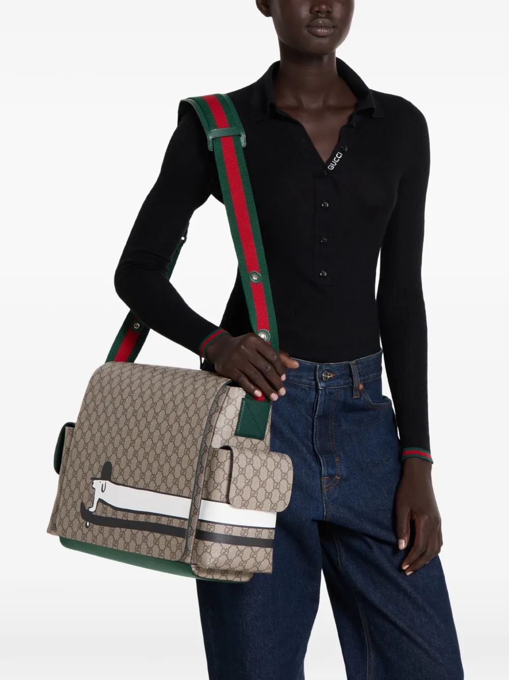 Gucci Kids GG monogram dog-print changing bag - Beige