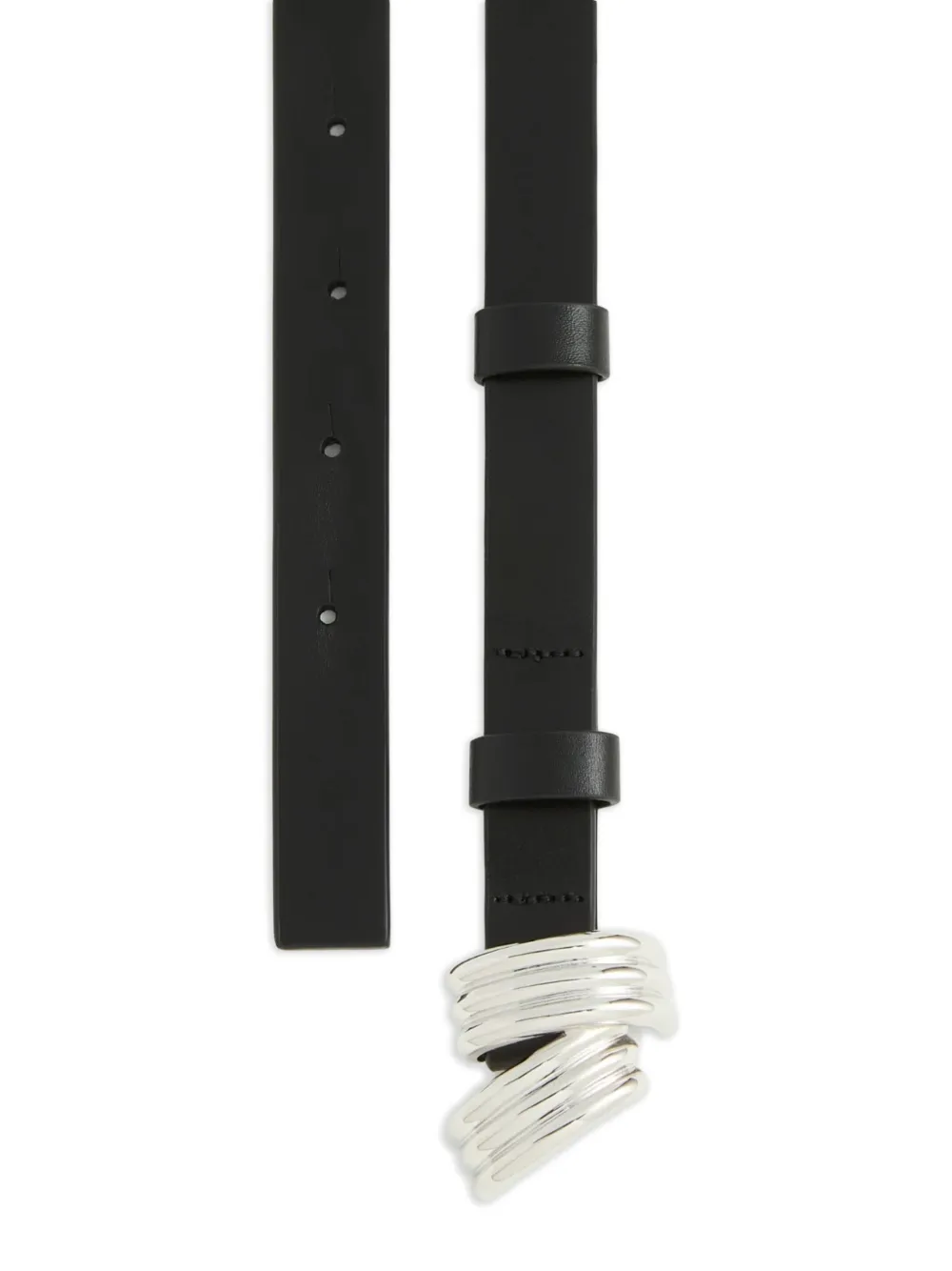 Brandon Sun ridged buckled belt - Zwart