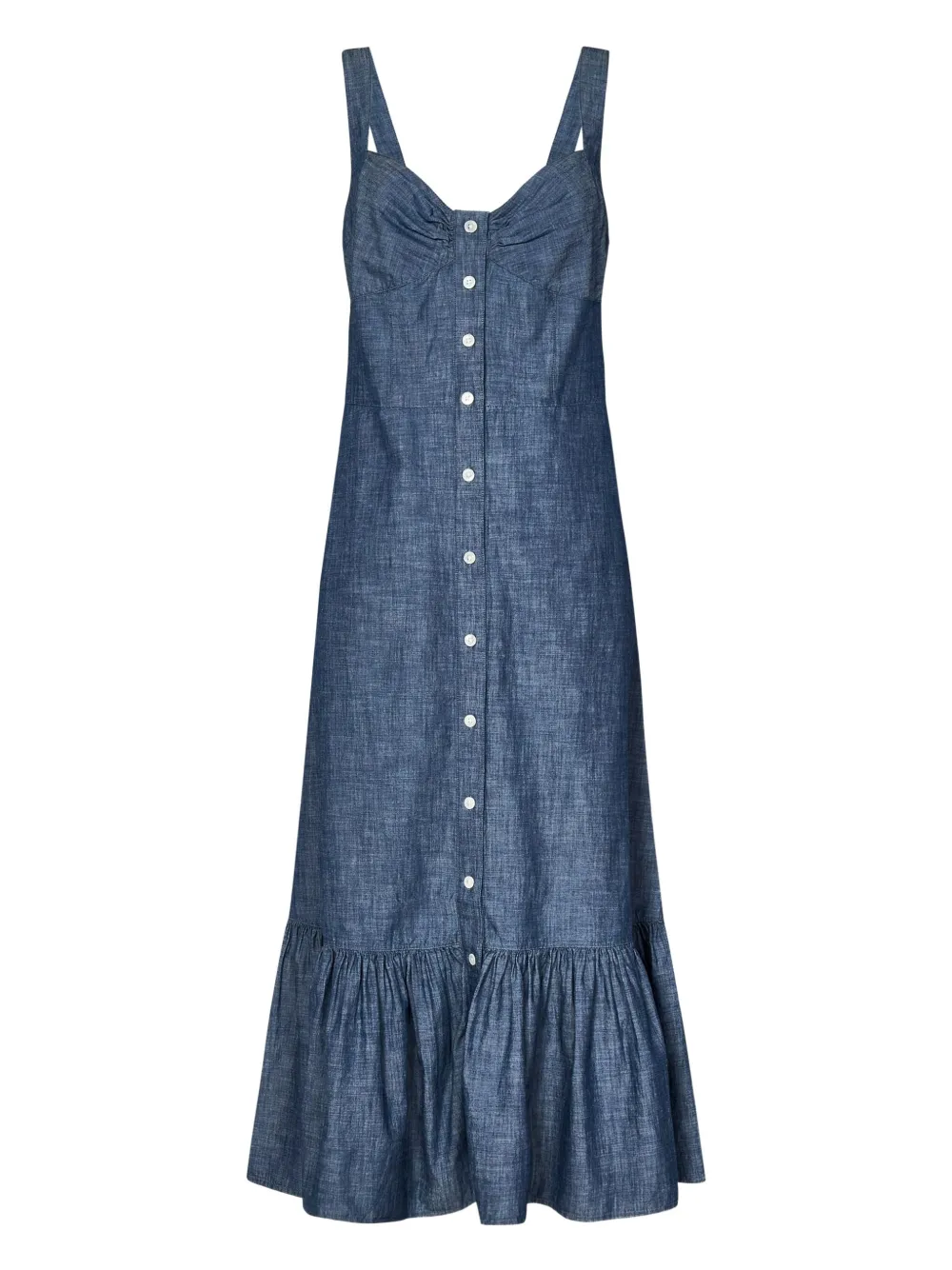 Polo Ralph Lauren button-front tiered dress | Blue | Image 1