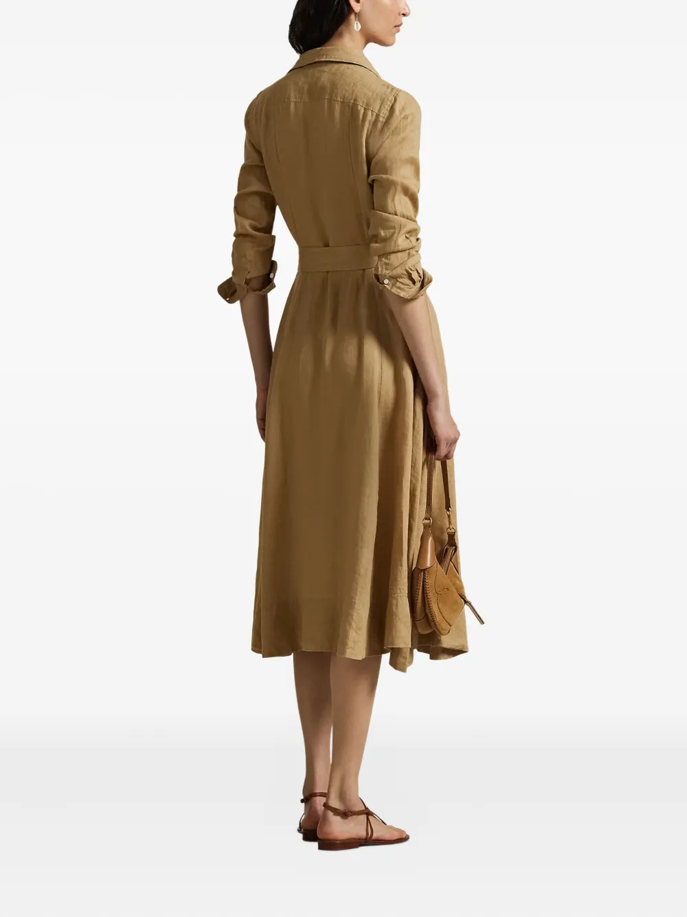 Polo Ralph Lauren Blousejurk met ceintuur Bruin
