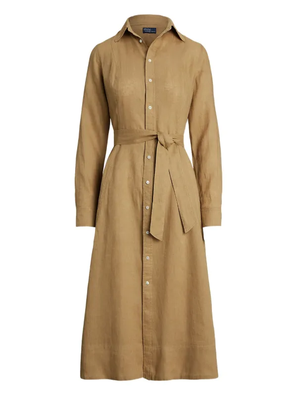 Polo Ralph Lauren Belted Shirt Dress - Brown Polo Ralph Lauren Belted Shirt Dress - Brown