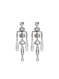 Polo Ralph Lauren crystal-drop linear earrings - Grey