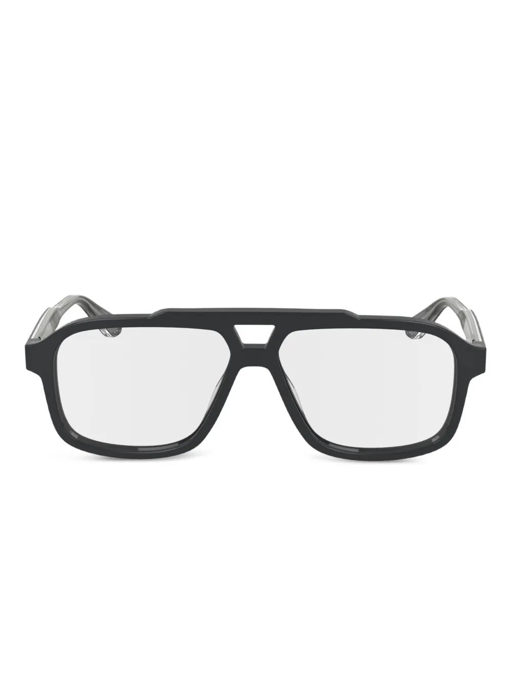 Calvin Klein double-bridge rectangle-frame glasses | Grey | Image 1