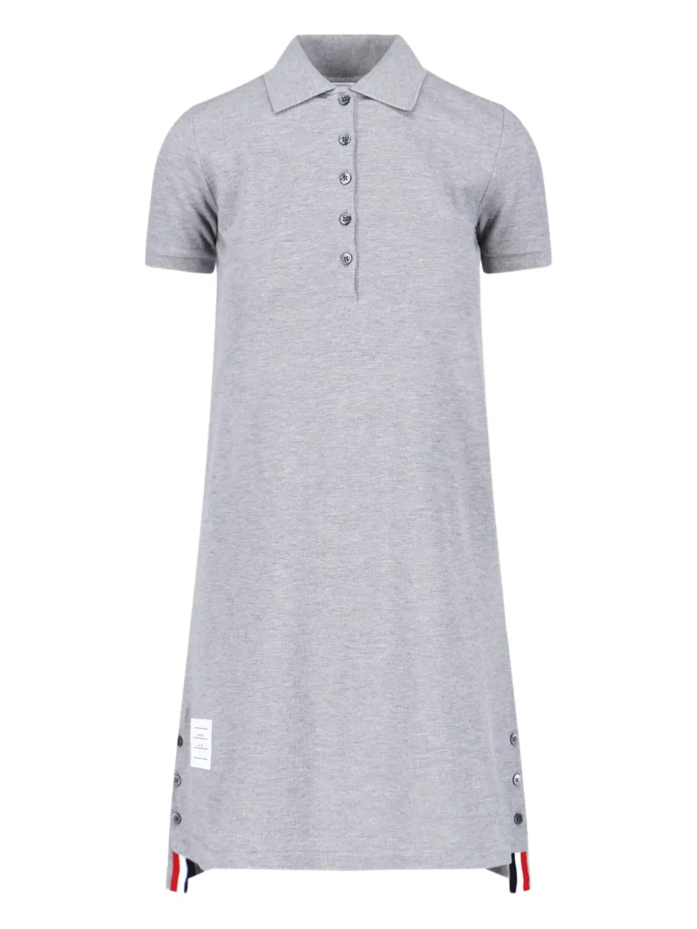 Thom Browne button-fastening stripe-detail mini dress Grey