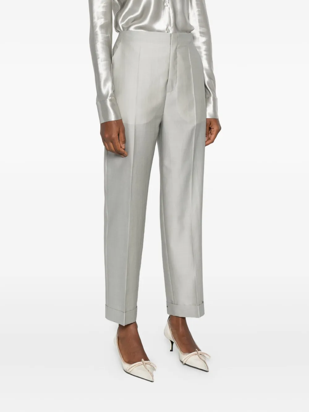 Alberta Ferretti Satijnen broek Grijs