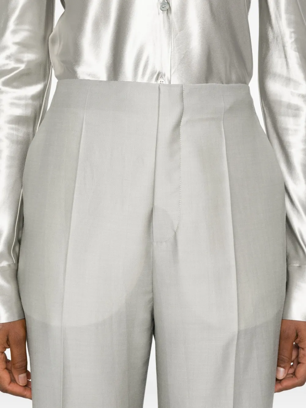 Alberta Ferretti Satijnen broek Grijs