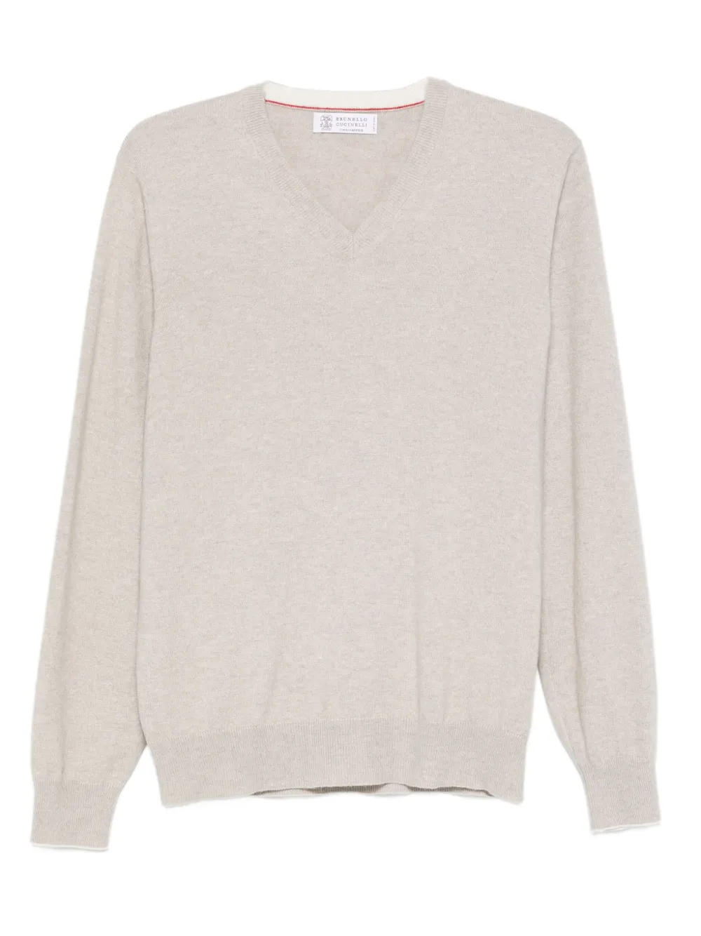 Brunello Cucinelli v-neck cashmere sweater | Neutrals | Image 1
