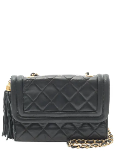 CHANEL Pre-Owned 1989-1991 Mini Quilted Lambskin Tassel Flap crossbody bag
