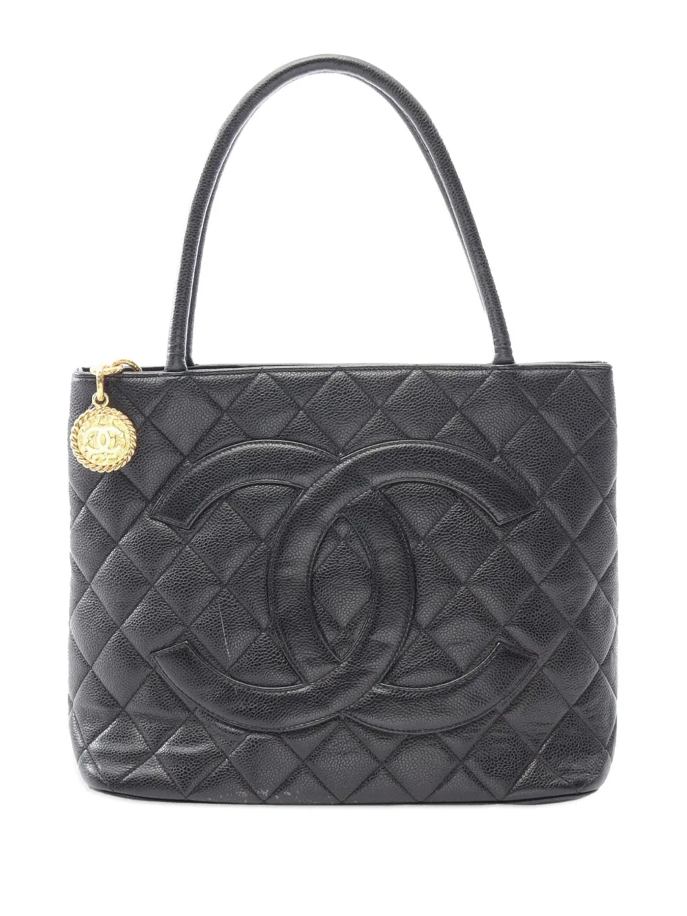 Pre-owned Chanel 2000-2002 Caviar Medallion Tote Bag