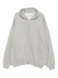 VETEMENTS logo-embroidered zip-up hoodie - Grey