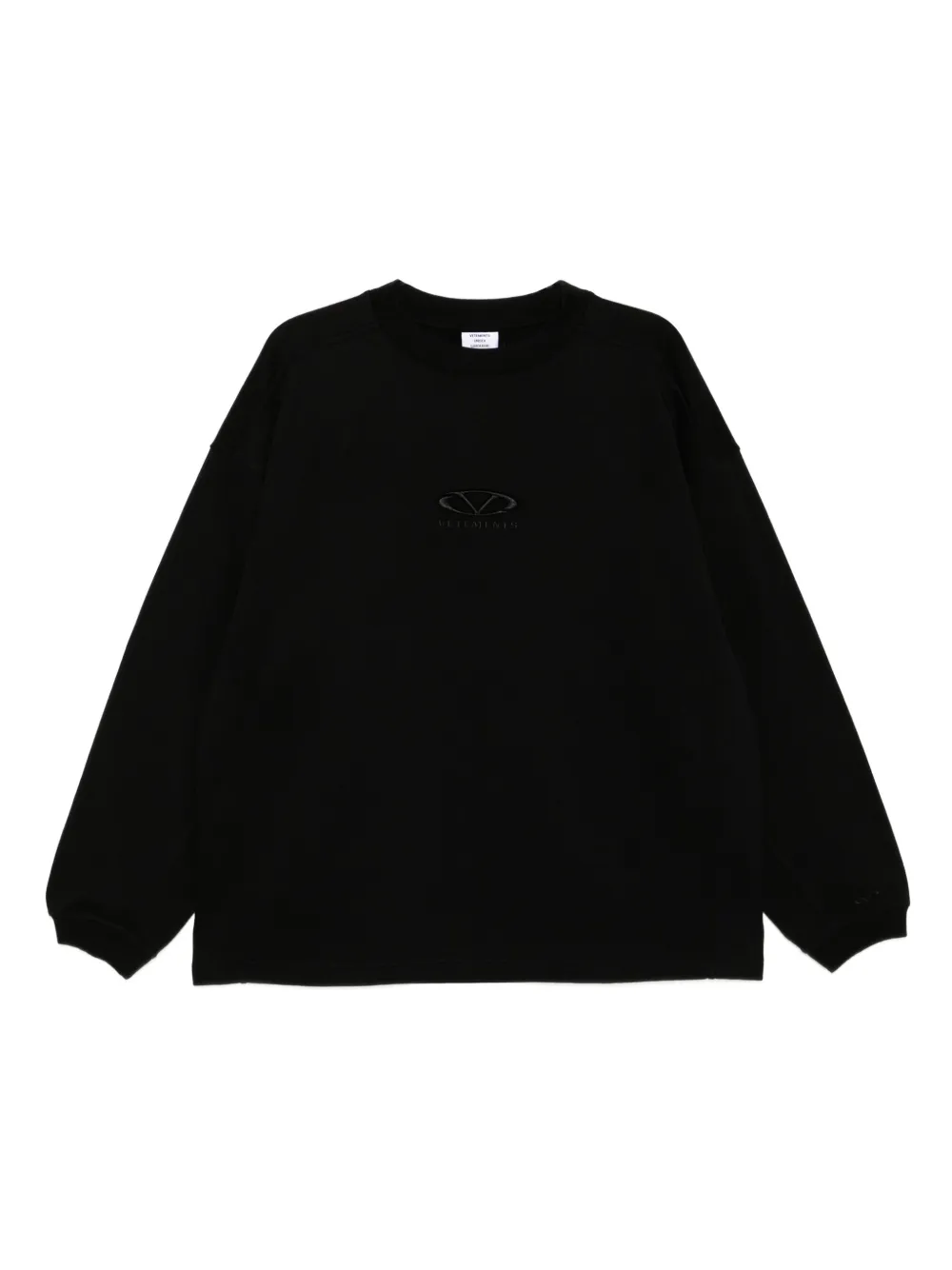 VETE TS Hoodie met ovalen logo Zwart