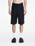 KUON pleated twill shorts - Black