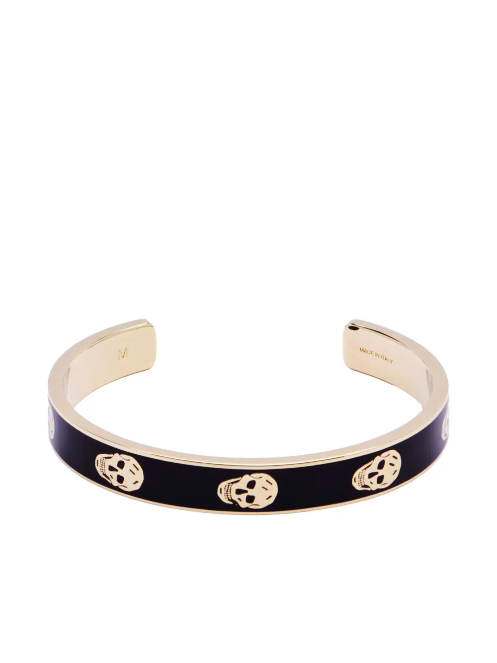 Alexander Mcqueen Thin Skull Cuff Bracelet In Black