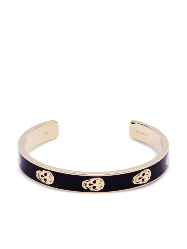 ☆送料関税込☆ALEXANDER MCQUEEN スカル装飾 ロゴ ブレスレット Alexander McQueen スカル ブレスレット | ブラック | FARFETCH JP