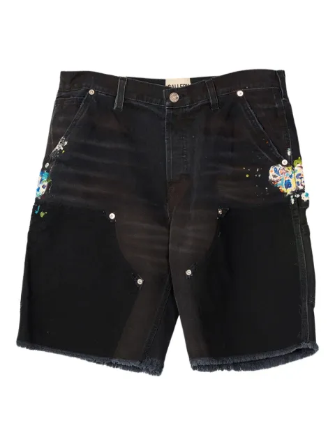 GALLERY DEPT. paint-splatter frayed cargo shorts