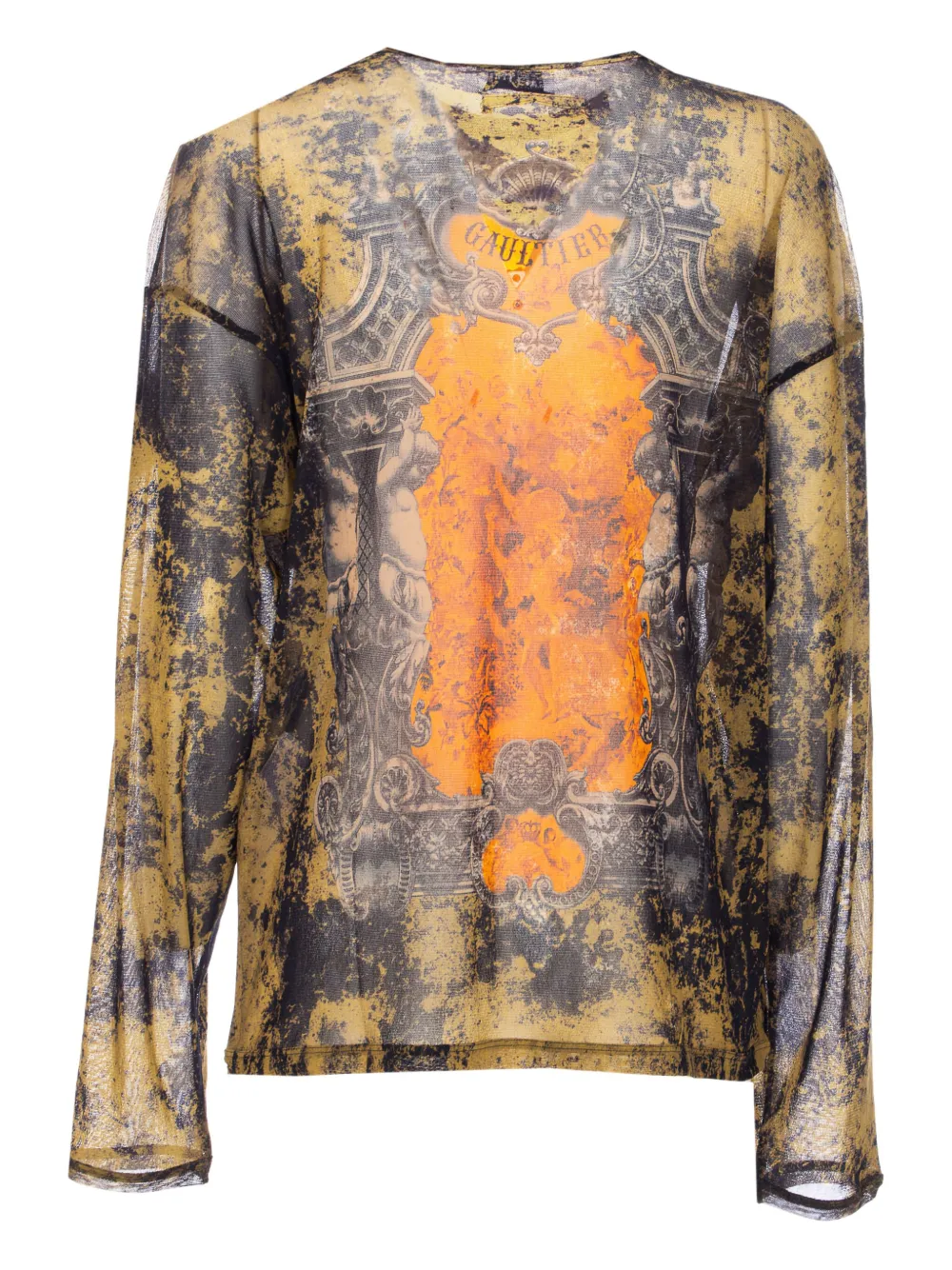 Jean Paul Gaultier graphic-print sheer top | T-shirts & Jerseys | Image 2