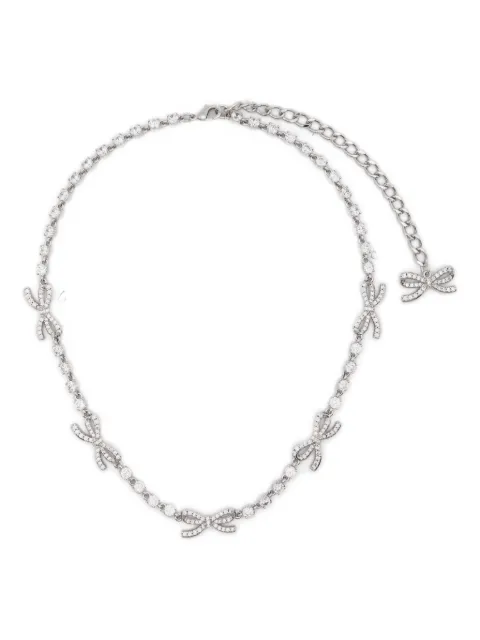 Self-Portrait crystal-bow necklace