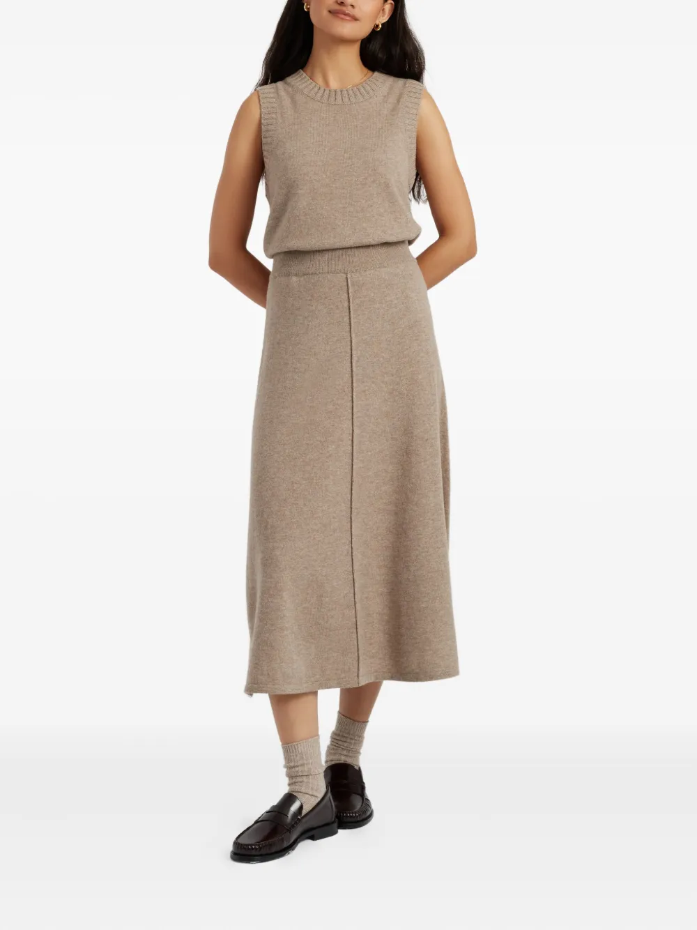 Chinti & Parker Rok van kasjmierblend - Beige