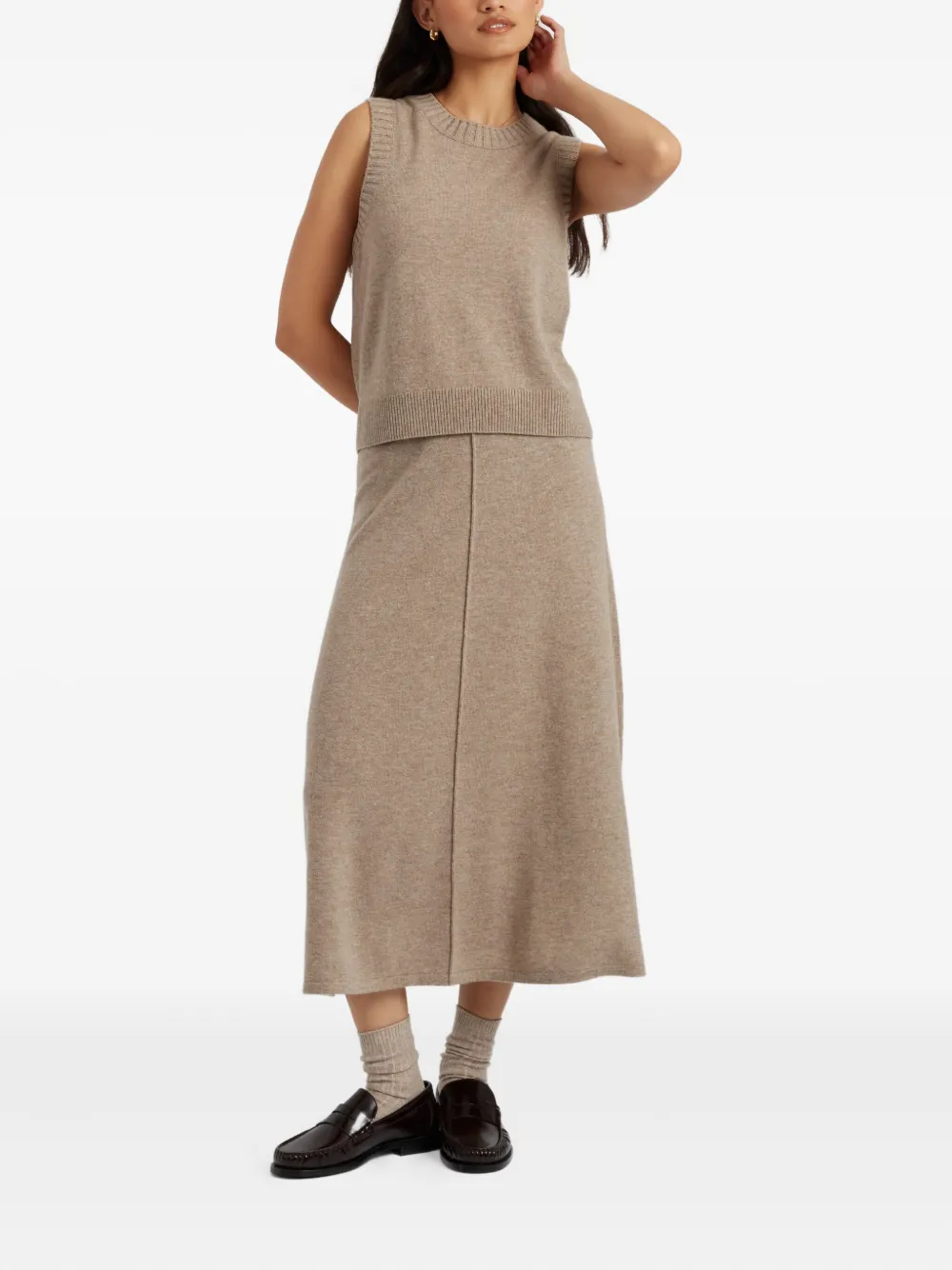 Chinti & Parker Tanktop met ronde hals Beige