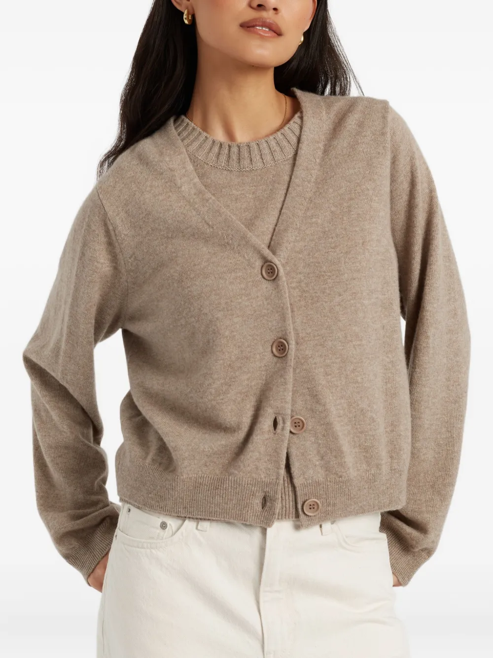 Chinti & Parker Vest met V-hals Beige