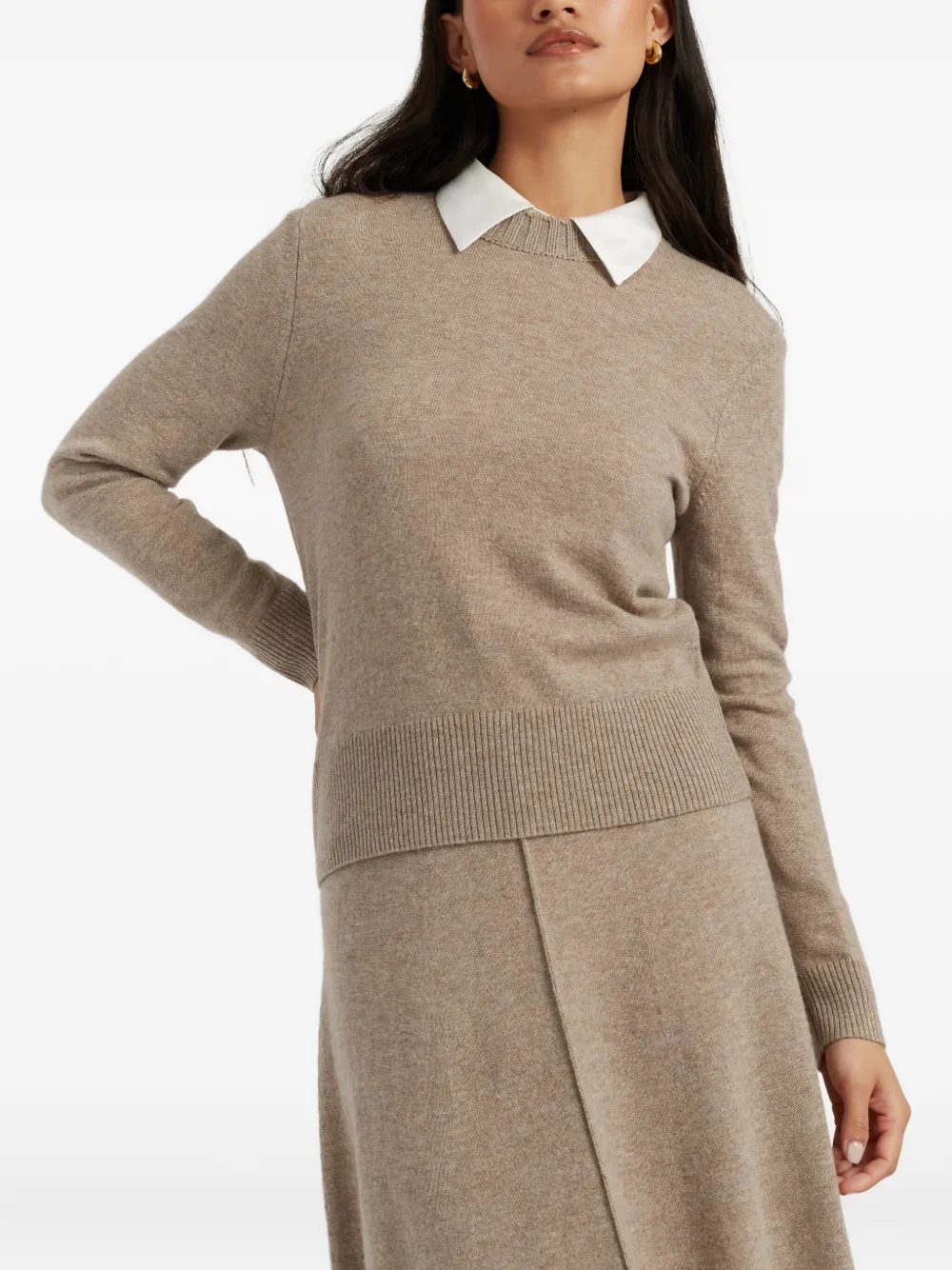Chinti & Parker Sweater met ronde hals Beige