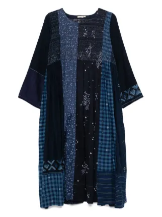 injiri embroidered dress Blue Patchwork Dress by Injiri main image 0