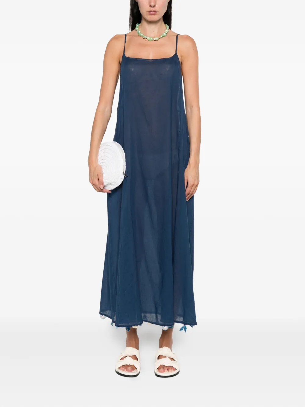 INJIRI tassel-trimmed slip midi dress | Day Dresses | Image 2
