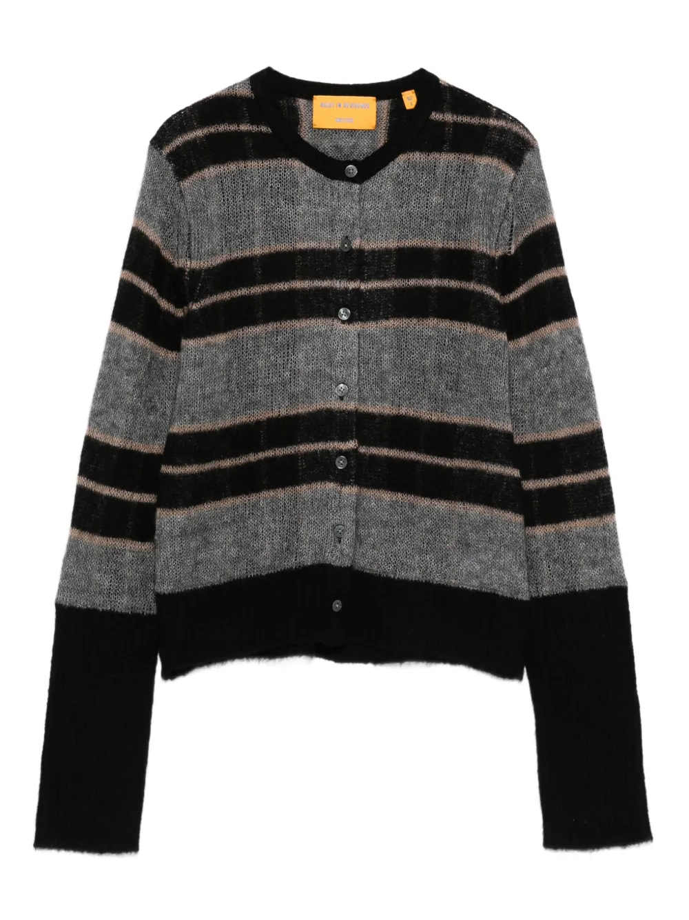 Guest In Residence striped knit cardigan | Black | Image 1