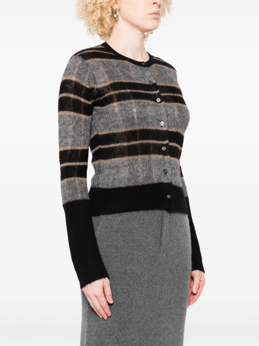 Guest In Residence Gestreept gebreid vest Zwart