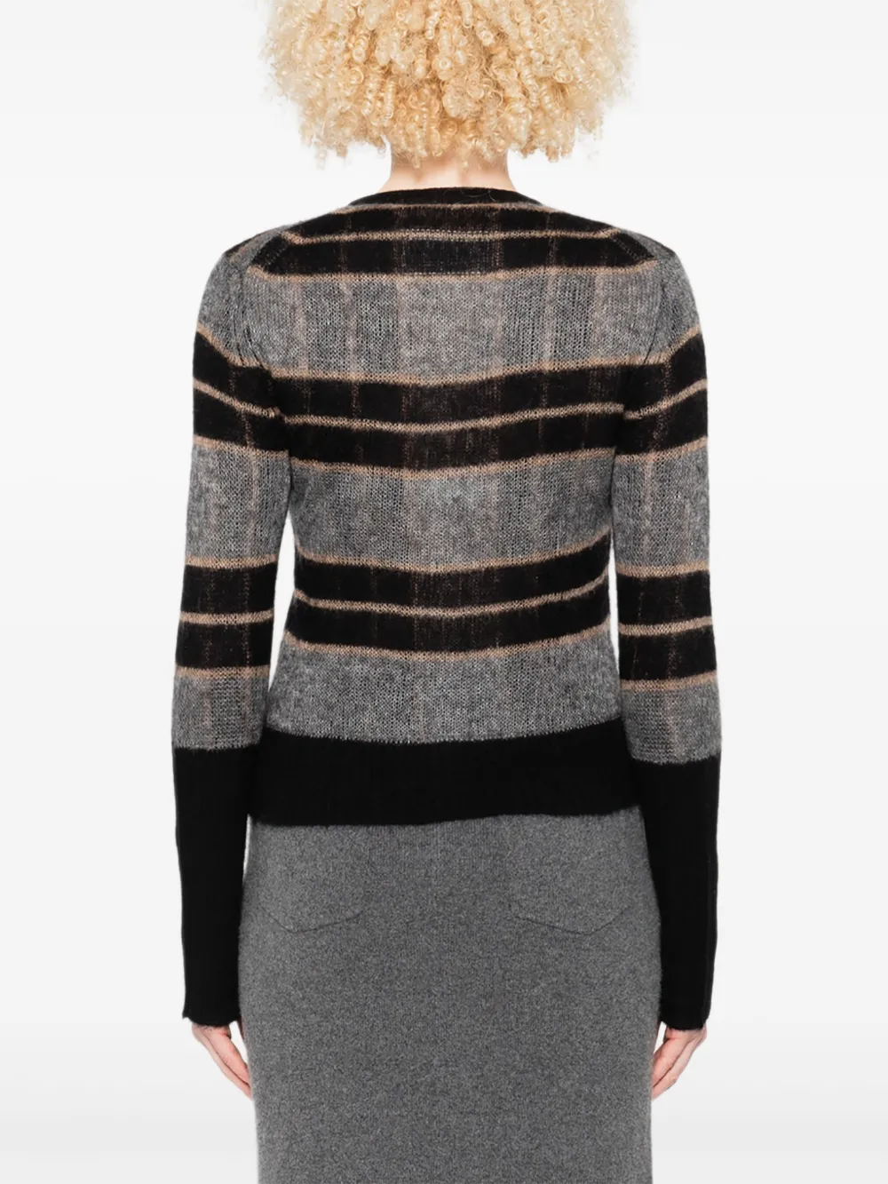 Guest In Residence Gestreept gebreid vest Zwart