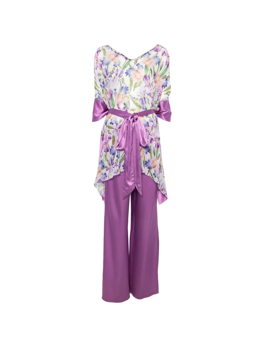 ALESSANDRO LEGORA floral-print belted blouse and trousers set - women - Polyamide/Viscose/Polyester/Elastane/Viscose/Polyamide/Polyester - 48 -
