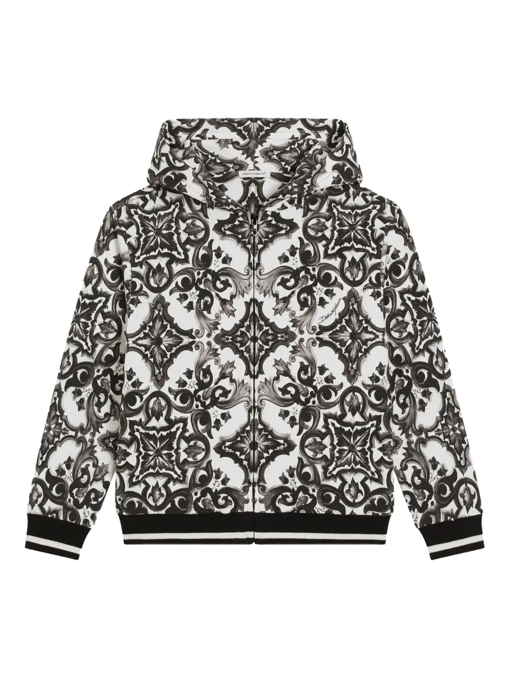 Dolce & Gabbana Kids patterned hoodie - Bianco