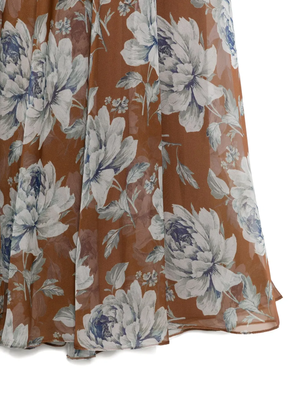 GIADA CURTI Halterjurk met bloemenprint Bruin